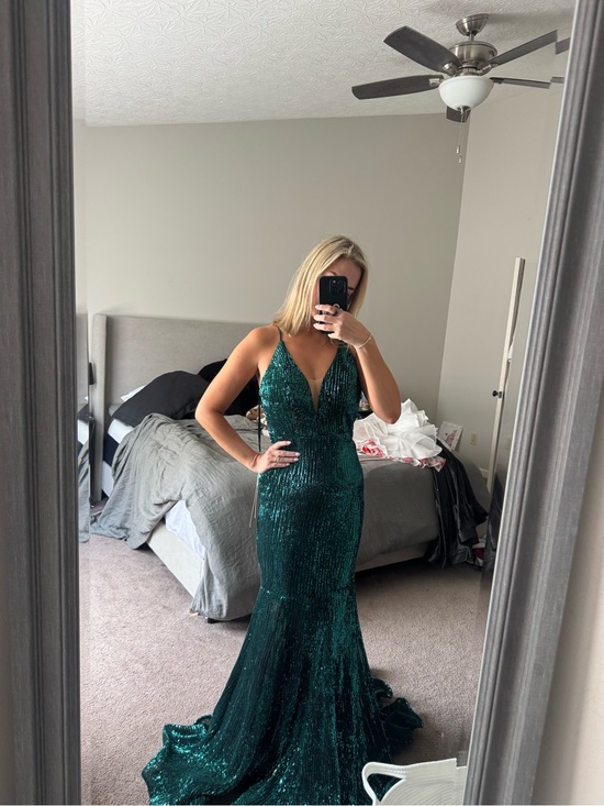 Portia and Scarlett Dresses & Skirts - Portia and Scarlet Emerald Green Sequin V-Neck Evening Gown NWT